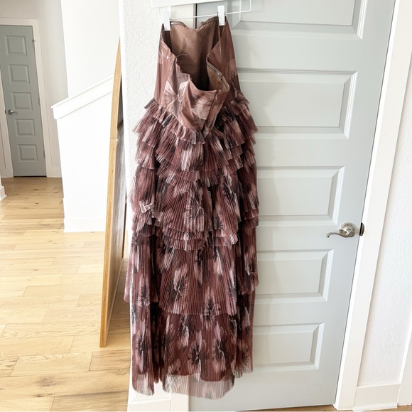 New Anthropologie Hutch Nalina Strapless Tiered Tulle Maxi Dress Floral - Picture 4 of 6